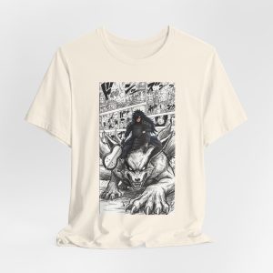 Wolf Rider Manga T‑Shirt – Dark Fantasy Graphic Tee - Image 20