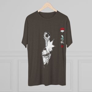 Naruto Kakashi Split-Face Tee — Japanese Kanji Anime Graphic T-Shirt - Image 8