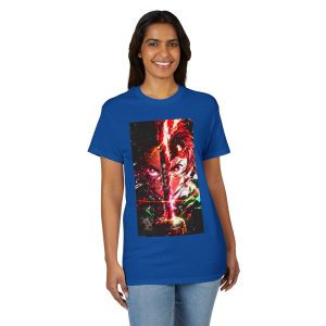Anime Demon Slayer T-Shirt — Fiery Katana Split-Face Design - Image 24