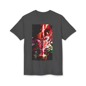 Anime Demon Slayer T-Shirt — Fiery Katana Split-Face Design - Image 13