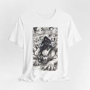 Wolf Rider Manga T‑Shirt – Dark Fantasy Graphic Tee - Image 8
