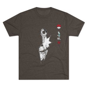 Naruto Kakashi Split-Face Tee — Japanese Kanji Anime Graphic T-Shirt - Image 5