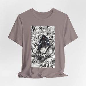 Wolf Rider Manga T‑Shirt – Dark Fantasy Graphic Tee - Image 16