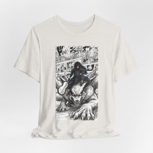 Wolf Rider Manga T‑Shirt – Dark Fantasy Graphic Tee - Image 4