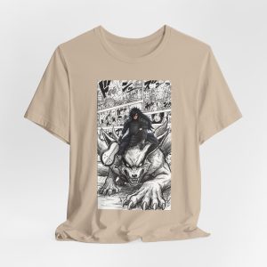 Wolf Rider Manga T‑Shirt – Dark Fantasy Graphic Tee - Image 24