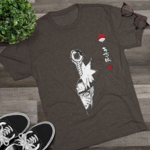 Naruto Kakashi Split-Face Tee — Japanese Kanji Anime Graphic T-Shirt - Image 7
