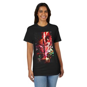 Anime Demon Slayer T-Shirt — Fiery Katana Split-Face Design - Image 4