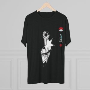 Naruto Kakashi Split-Face Tee — Japanese Kanji Anime Graphic T-Shirt - Image 4