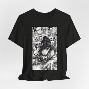 Wolf Rider Manga T‑Shirt – Dark Fantasy Graphic Tee - Image 28