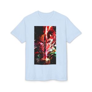 Anime Demon Slayer T-Shirt — Fiery Katana Split-Face Design - Image 17