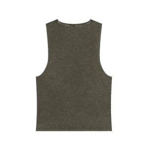Stonewash Tank Top – Japanese Red Oni Mask Graphic with Kanji - Image 6