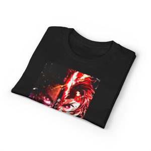 Anime Demon Slayer T-Shirt — Fiery Katana Split-Face Design - Image 3