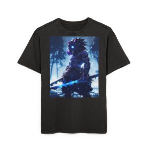 Dark Samurai Graphic Tee — Neon Blade Anime Shirt - Image 2