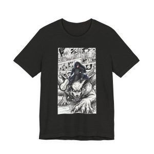 Wolf Rider Manga T‑Shirt – Dark Fantasy Graphic Tee - Image 25