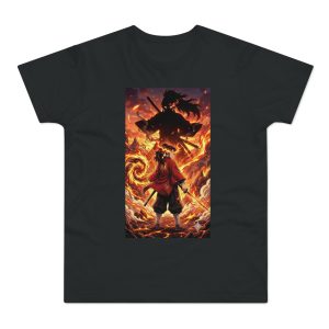 Fire Samurai Graphic T-Shirt – Anime - Image 2