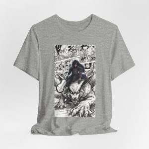 Wolf Rider Manga T‑Shirt – Dark Fantasy Graphic Tee - Image 32